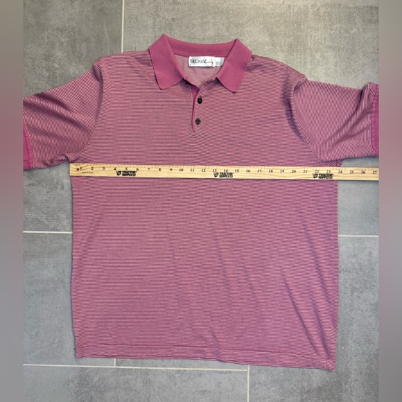 St. Croix Knit Striped Purple Polo Shirt - Men’s Large - Made in USA - Picture 5 of 7
